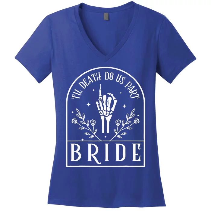 Bride Groom Skeleton Gothic Halloween Women's V-Neck T-Shirt