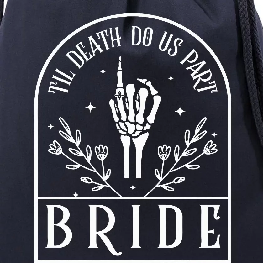 Bride Groom Skeleton Gothic Halloween Drawstring Bag