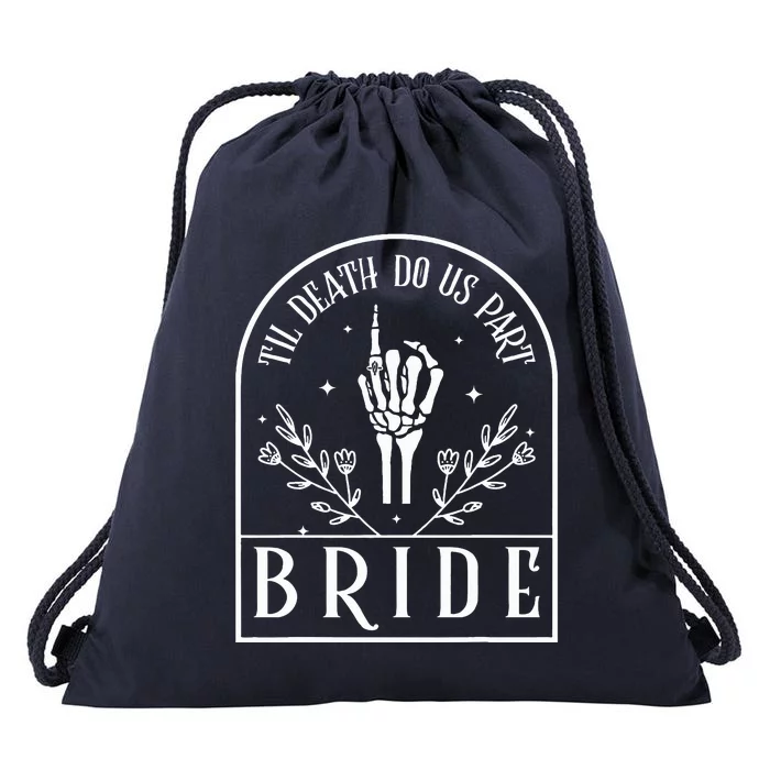 Bride Groom Skeleton Gothic Halloween Drawstring Bag