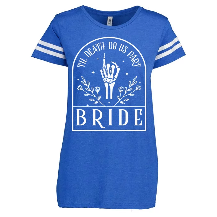 Bride Groom Skeleton Gothic Halloween Enza Ladies Jersey Football T-Shirt