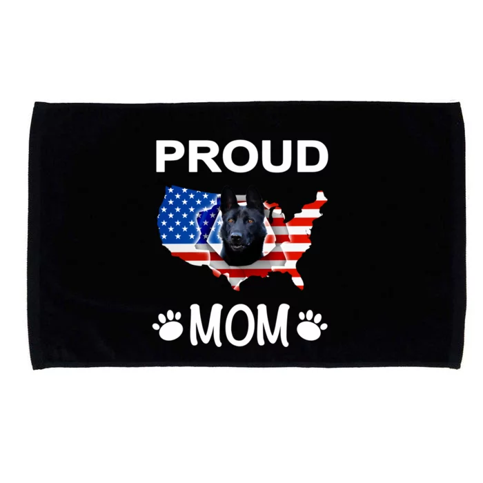 Black Ger Shepherd SchäFerhund Proud Patriot Mom Meaningful Gift Microfiber Hand Towel