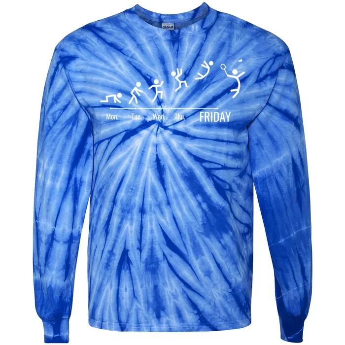 Badmintongiftplayer Game Shuttlecock Weekend Badminton Gift Tie-Dye Long Sleeve Shirt