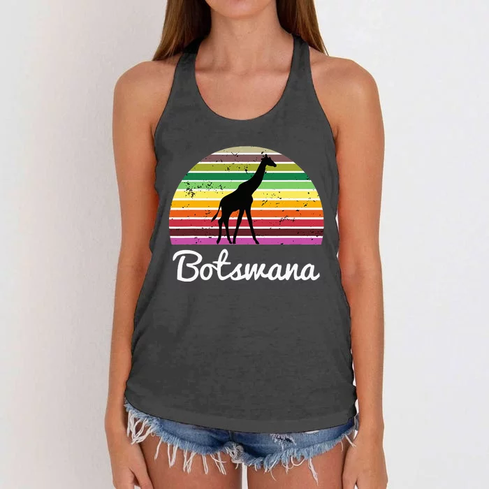 Botswana Giraffe Safari Gift Women's Knotted Racerback Tank