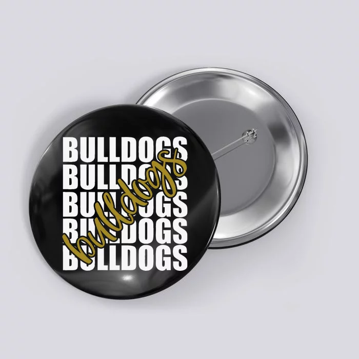 Bulldogs Gold School Sports Fan Team Spirit Button