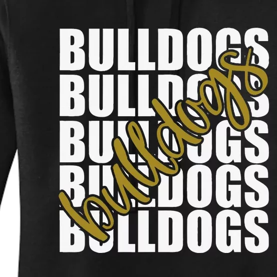 Bulldogs Gold School Sports Fan Team Spirit Women's Pullover Hoodie