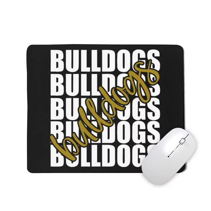 Bulldogs Gold School Sports Fan Team Spirit Mousepad