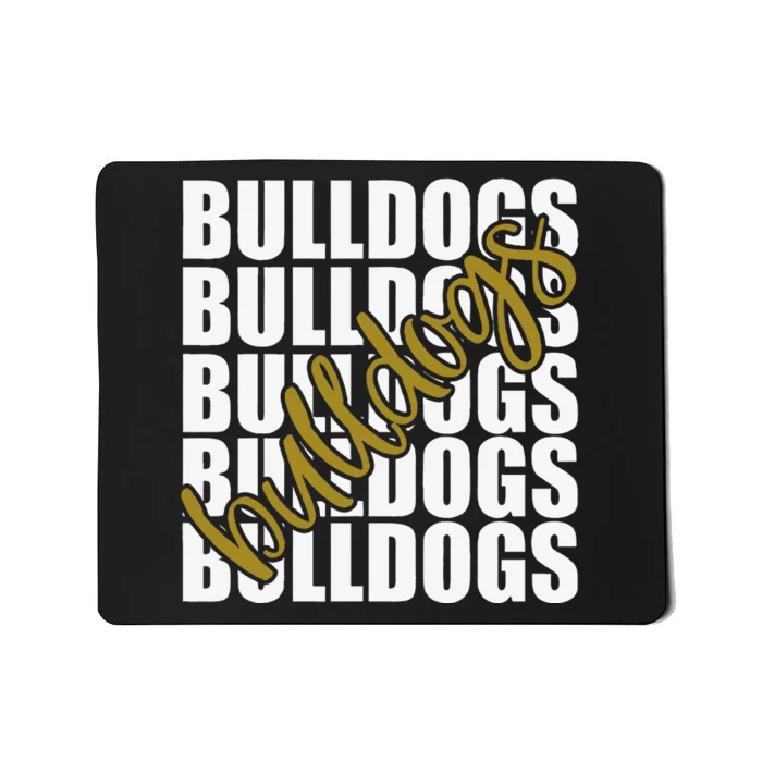 Bulldogs Gold School Sports Fan Team Spirit Mousepad