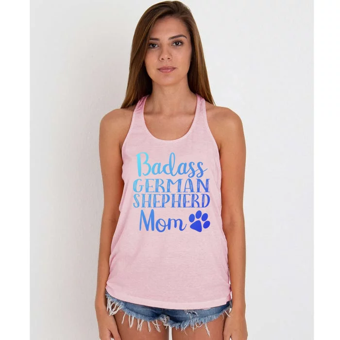 Badass Ger Shepherd Mom Funny Dog Cute Owners Gift Women's Knotted Racerback Tank