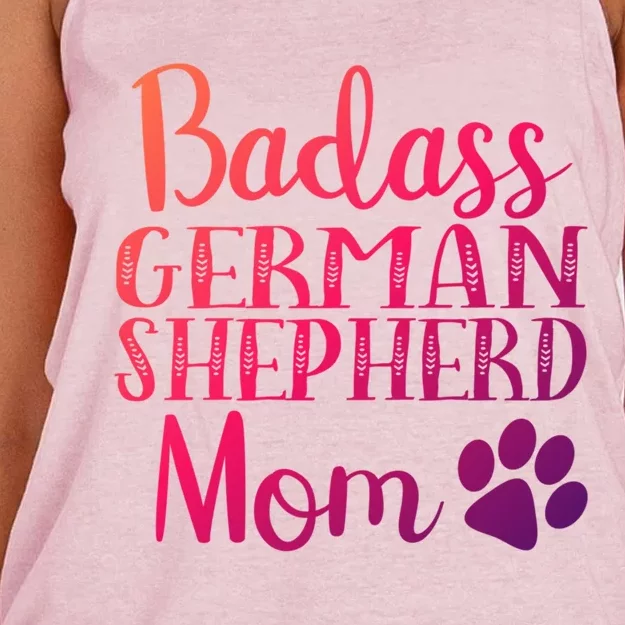 Badass Ger Shepherd Mom Funny Dog Cute Owners Gift Women's Knotted Racerback Tank