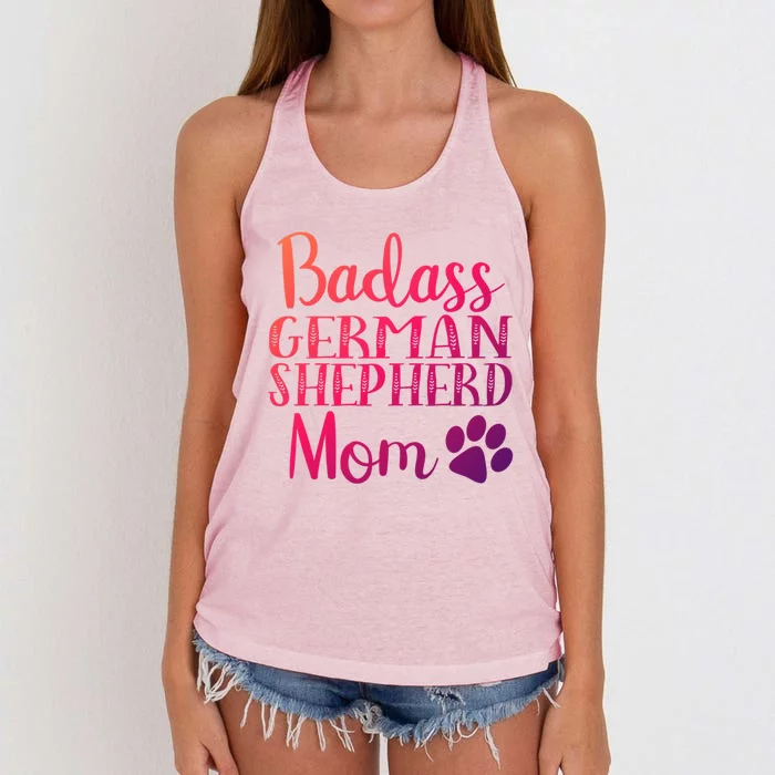 Badass Ger Shepherd Mom Funny Dog Cute Owners Gift Women's Knotted Racerback Tank