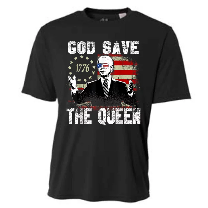 Biden God Save The Queen Confsued Funny Meme 4th Of July Cooling Performance Crew T-Shirt