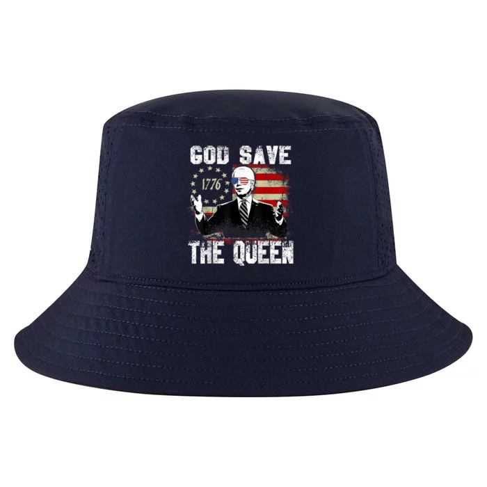 Biden God Save The Queen Confsued Funny Meme 4th Of July Cool Comfort Performance Bucket Hat