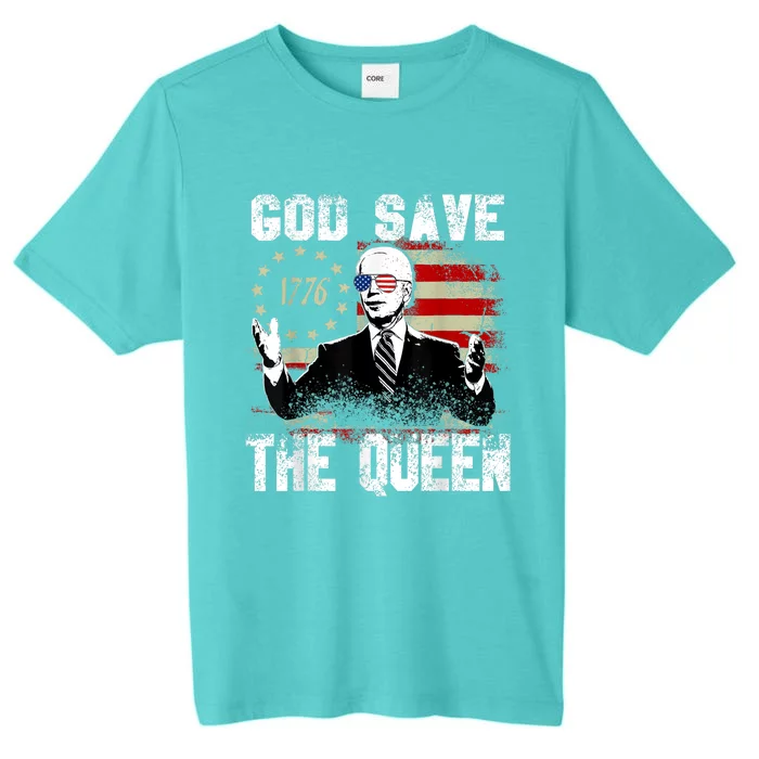 Biden God Save The Queen Confsued Funny Meme 4th Of July ChromaSoft Performance T-Shirt