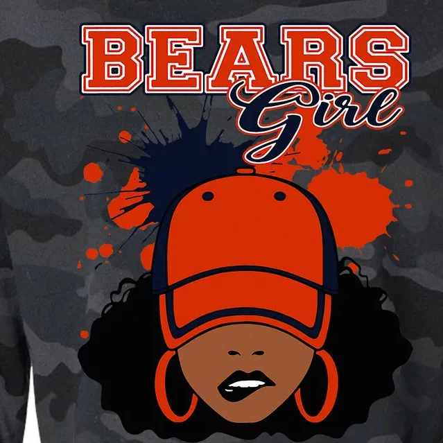 Bears Girl Sports Fan Team Spirit Cropped Pullover Crew