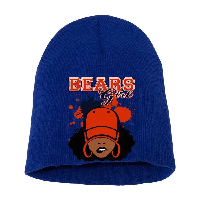 Bears Girl Sports Fan Team Spirit Short Acrylic Beanie