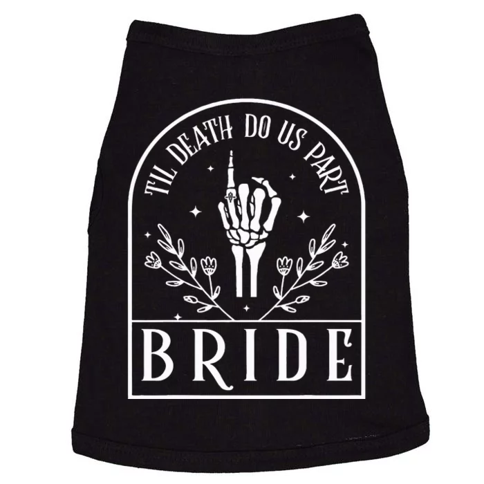 Bride Groom Skeleton Gothic Halloween Engagement Wedding Doggie Tank