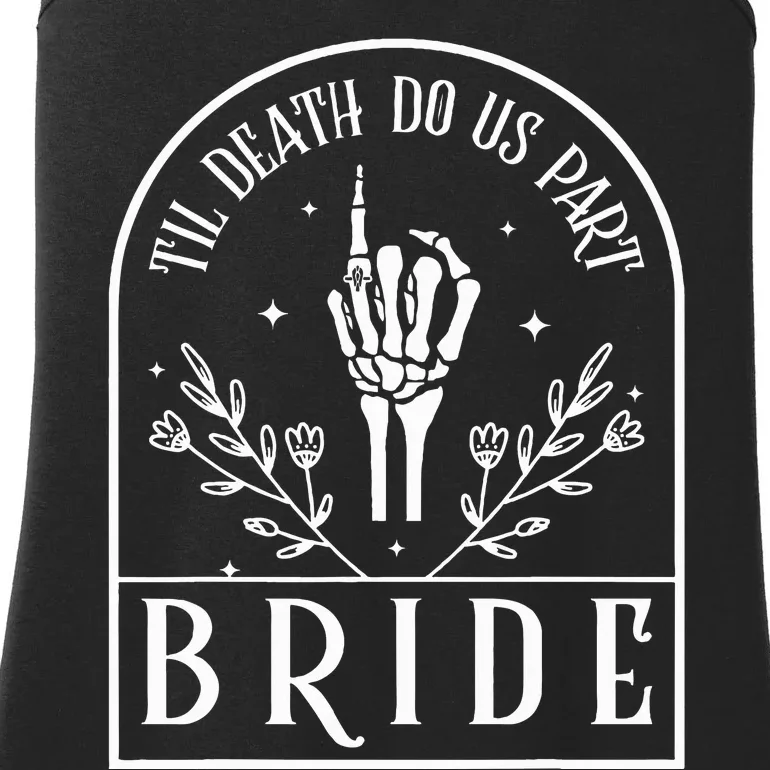 Bride Groom Skeleton Gothic Halloween Engagement Wedding Ladies Essential Tank