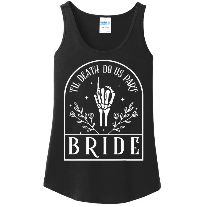 Bride Groom Skeleton Gothic Halloween Engagement Wedding Ladies Essential Tank