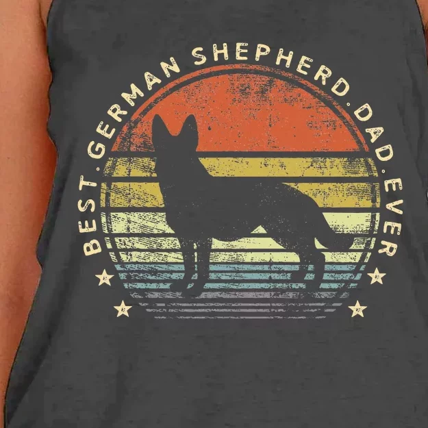 Best German Shepherd Dad Ever Daddy Gifts Dog Lover Owner Women's Knotted Racerback Tank