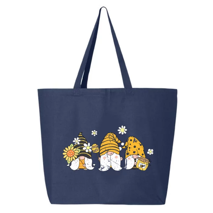 Bee Gnomes Sunflower Hippie Design Gnome Bees Flower Mom Dad Funny Gift 25L Jumbo Tote