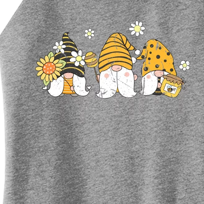 Bee Gnomes Sunflower Hippie Design Gnome Bees Flower Mom Dad Funny Gift Women’s Perfect Tri Rocker Tank