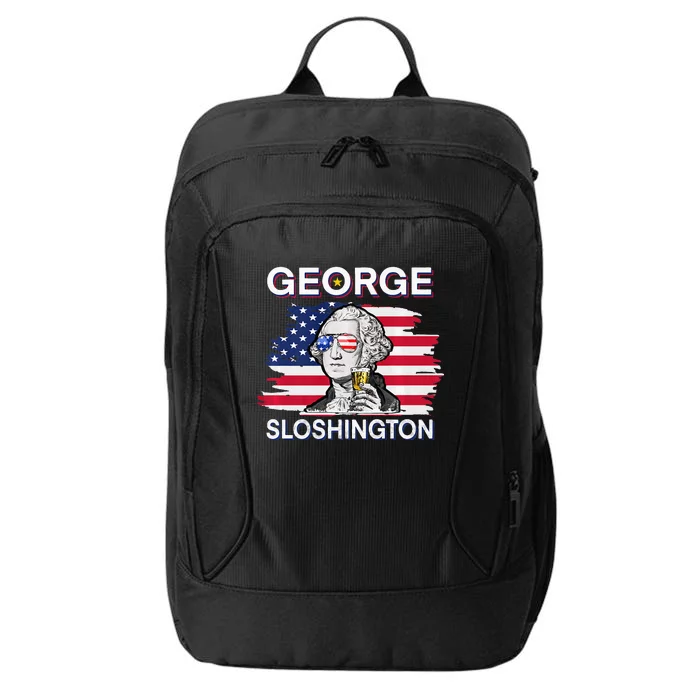 beer george sloshington american flag 4th of july City Backpack