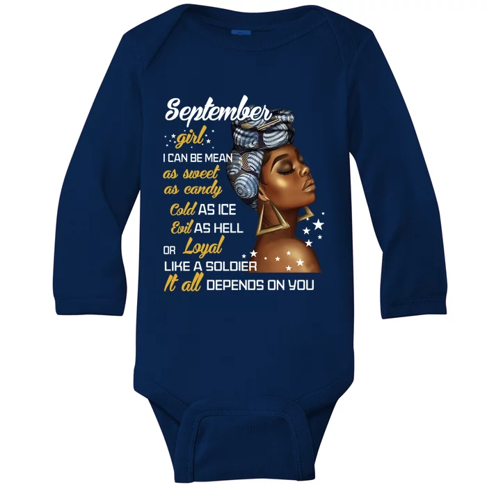 Birthday Gift September Virgo Libra Funny Gift Baby Long Sleeve Bodysuit