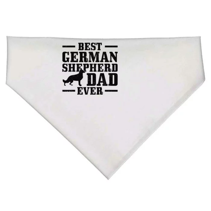 Best German Shepherd Dad Ever Funny Dog Owner Vintage USA-Made Doggie Bandana