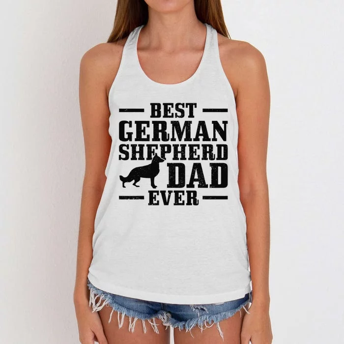 Best German Shepherd Dad Ever Funny Dog Owner Vintage Women's Knotted Racerback Tank