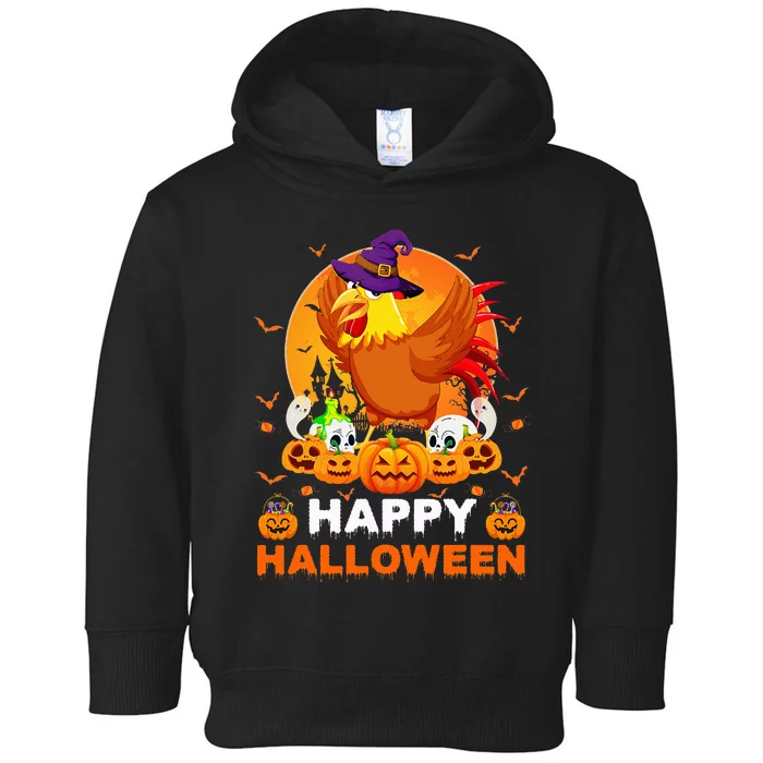 Boo Ghost Scary Pumpkin Moon Witch Rooster Halloween Toddler Hoodie