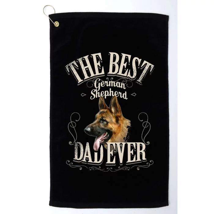 Best German Shepherd Dad Ever Funny Dog Lover Gifts Platinum Collection Golf Towel