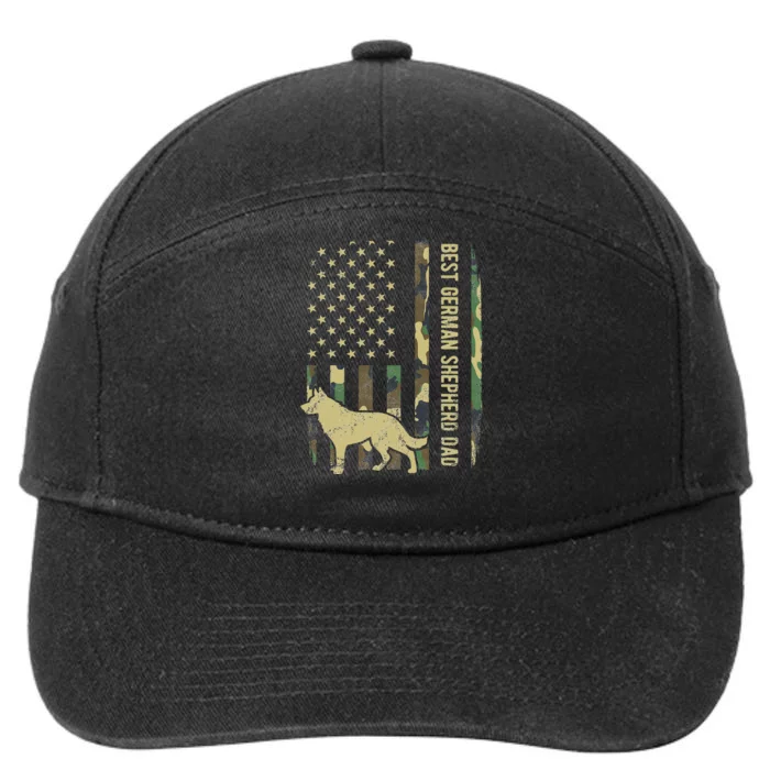 Best German Shepherd Dog Dad Camouflage American Flag 7-Panel Snapback Hat