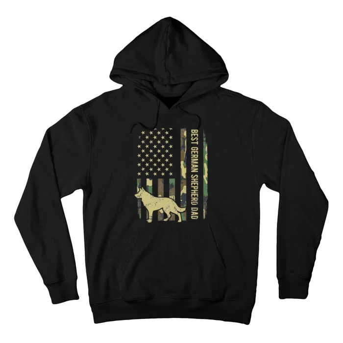 Best German Shepherd Dog Dad Camouflage American Flag Tall Hoodie