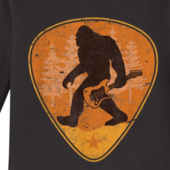 Bigfoot Guitar Sasquatch Yeti Guitarist Music Men Baby Long Sleeve Bodysuit