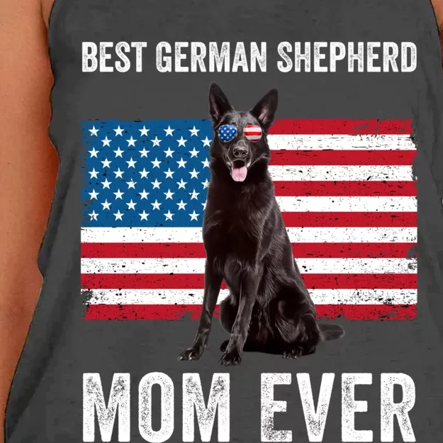 Best German Shepherd Mom Ever 4th Of July Gsd Mom Women's Knotted Racerback Tank