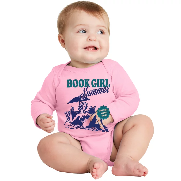 Book Girl Summer Baby Long Sleeve Bodysuit