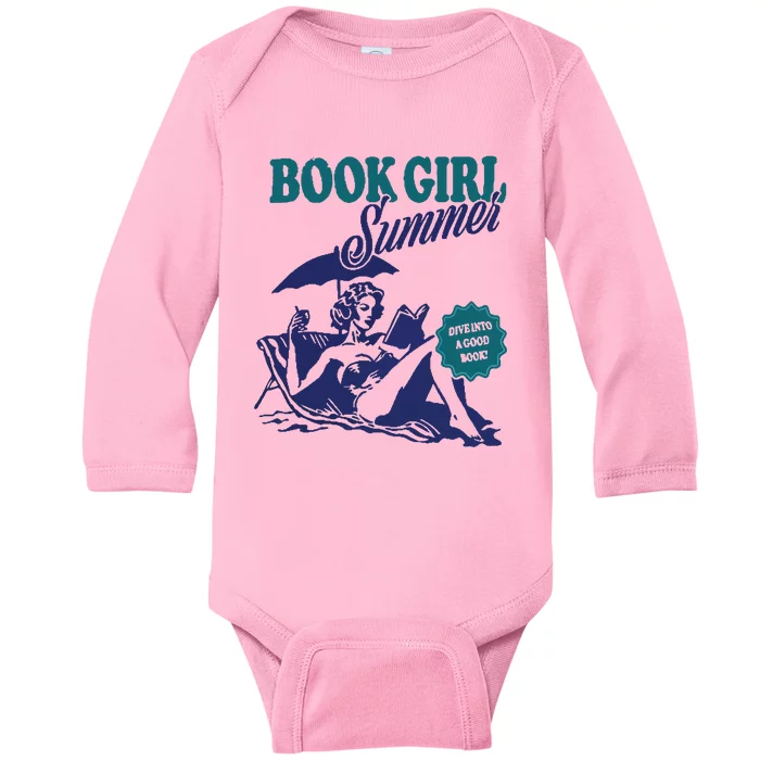 Book Girl Summer Baby Long Sleeve Bodysuit