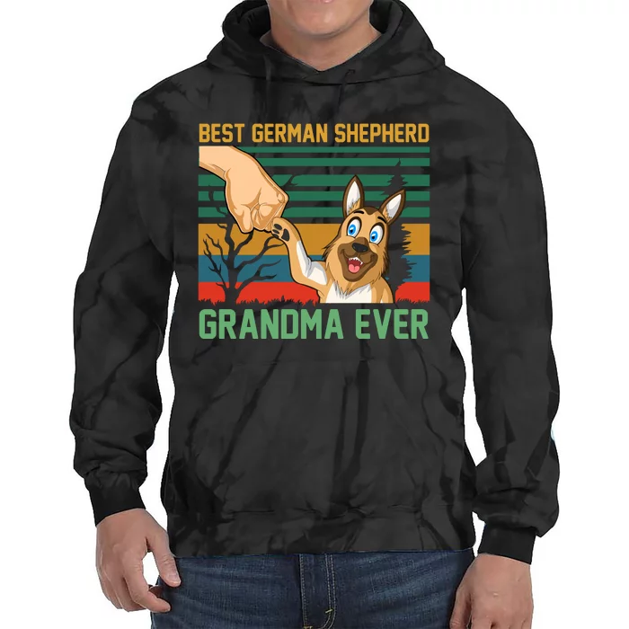 Best German Shepherd Grandma Ever Tie Dye Hoodie