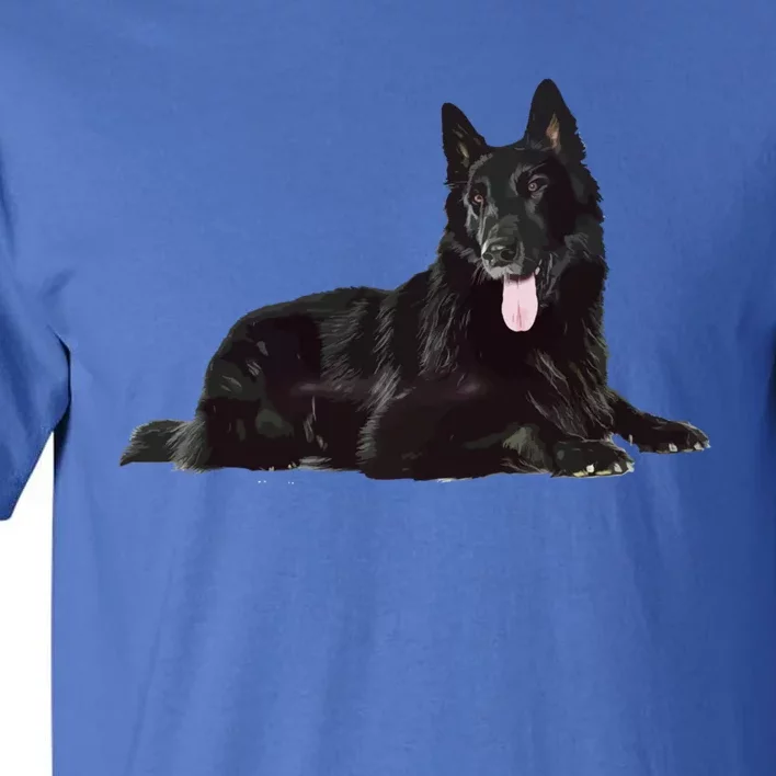 Black Ger Shepherd Rare Black Ger Shepherd Realistic Funny Gift Tall T-Shirt