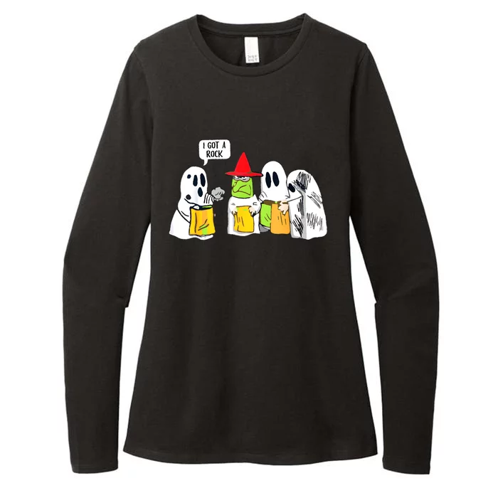 Boo Ghost Scary I Got A Rock Funny Halloween Womens CVC Long Sleeve Shirt