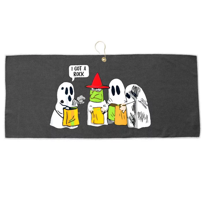 Boo Ghost Scary I Got A Rock Funny Halloween Large Microfiber Waffle Golf Towel