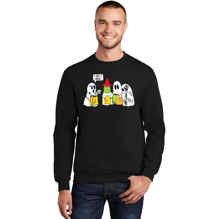 Boo Ghost Scary I Got A Rock Funny Halloween Tall Sweatshirt