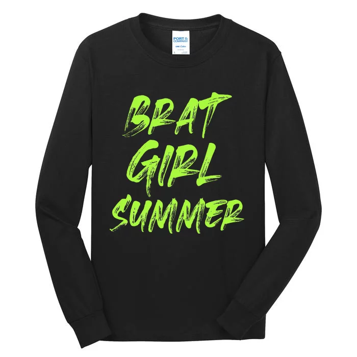 Brat Girl Summer Funny Vintage Summer Tall Long Sleeve T-Shirt