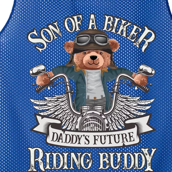 Biker Gift Son Of A Biker Gift Daddy's Riding Buddy Motorcycle Gift Mesh Reversible Basketball Jersey Tank