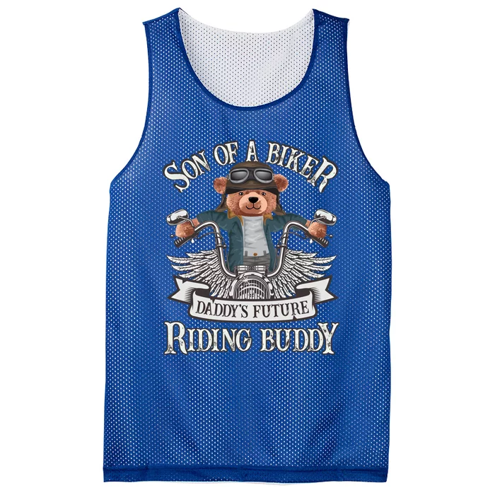 Biker Gift Son Of A Biker Gift Daddy's Riding Buddy Motorcycle Gift Mesh Reversible Basketball Jersey Tank