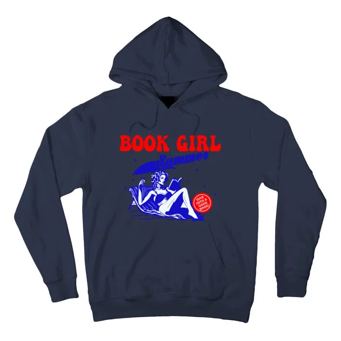 Book Girl Summer Bookish Vacation Funny Reader Tall Hoodie