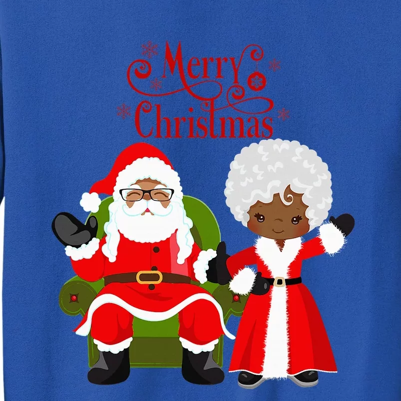 Black Girl Santa Claus Holiday African American Christmas Tall Sweatshirt