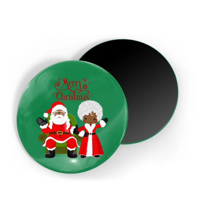 Black Girl Santa Claus Holiday African American Christmas Magnet