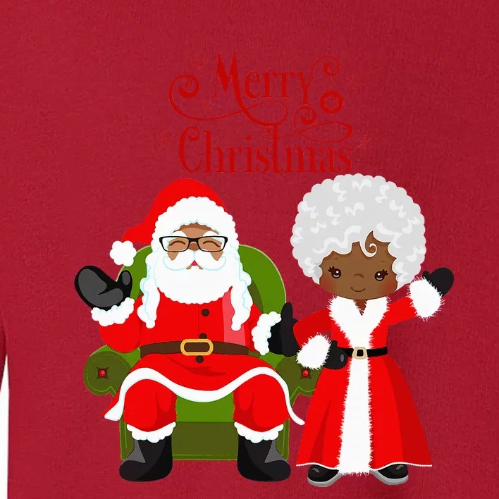 Black Girl Santa Claus Holiday African American Christmas Toddler Sweatshirt