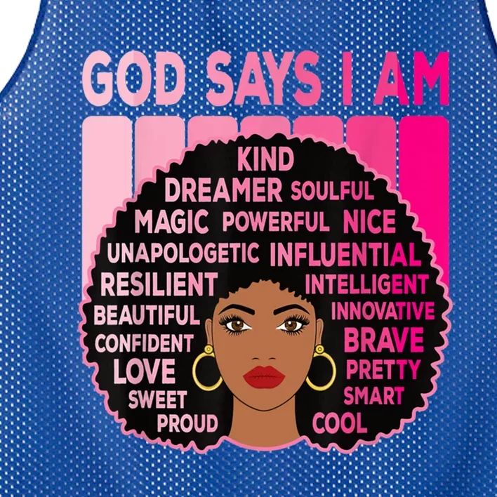 Black God Says I Am Black Melanin History Month Pride Great Gift Mesh Reversible Basketball Jersey Tank